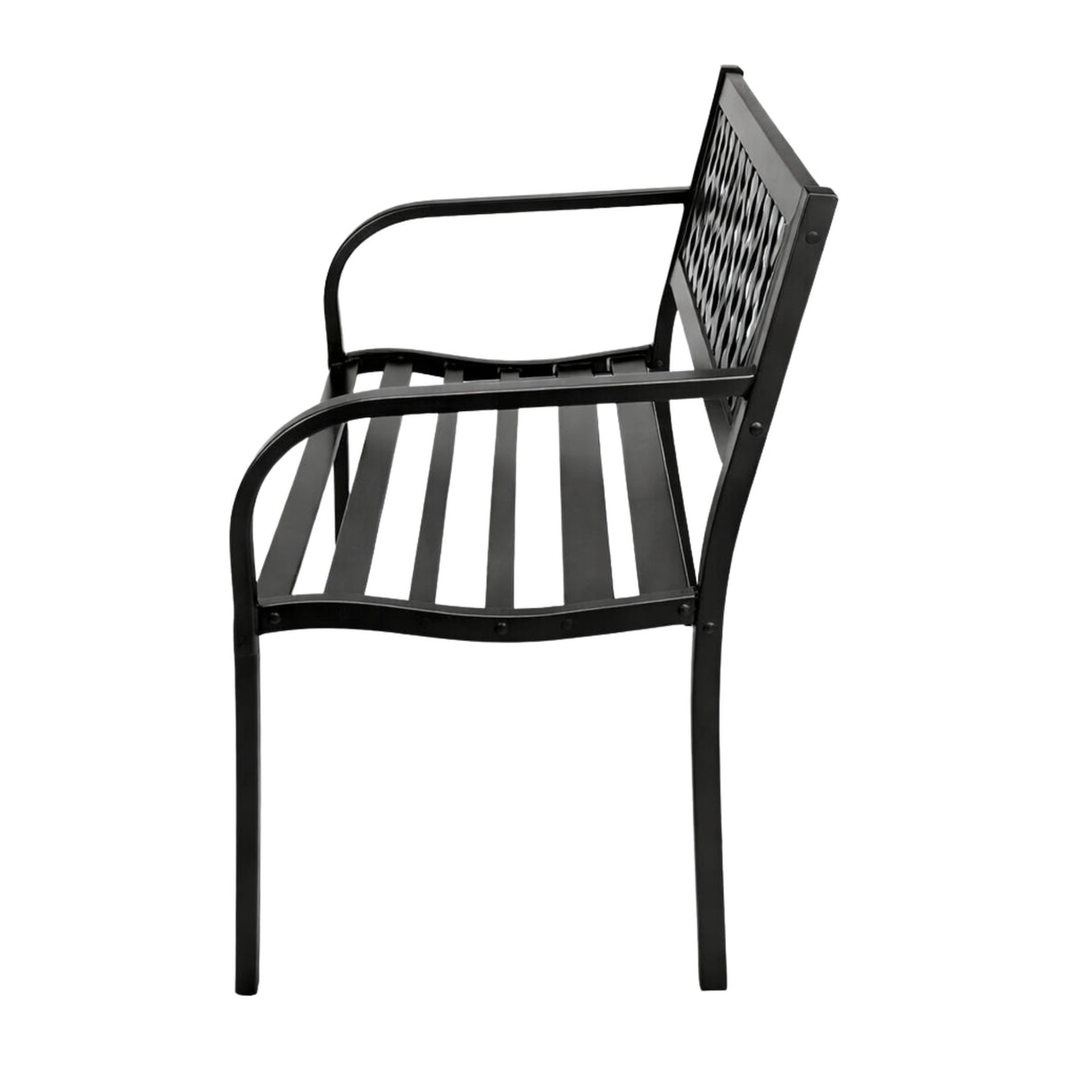 Banco de jardim terraço jardim metal 2 lugares preto 120 cm