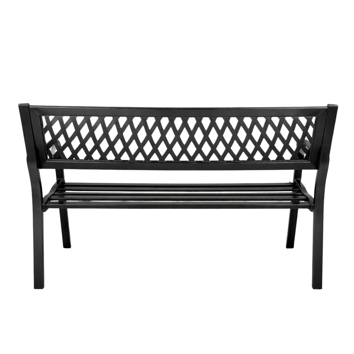 Banco de jardim terraço jardim metal 2 lugares preto 120 cm