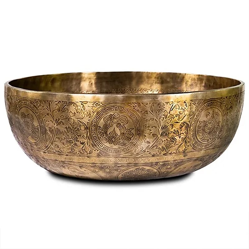 Campana tibetana per piedi con decorazioni - 10.000-11.000 g; 50-53 cm