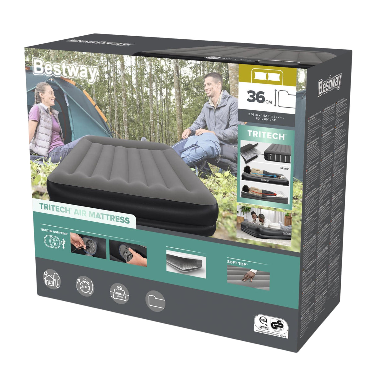 Tritech légmatrac 203x152cm Bestway 671bu