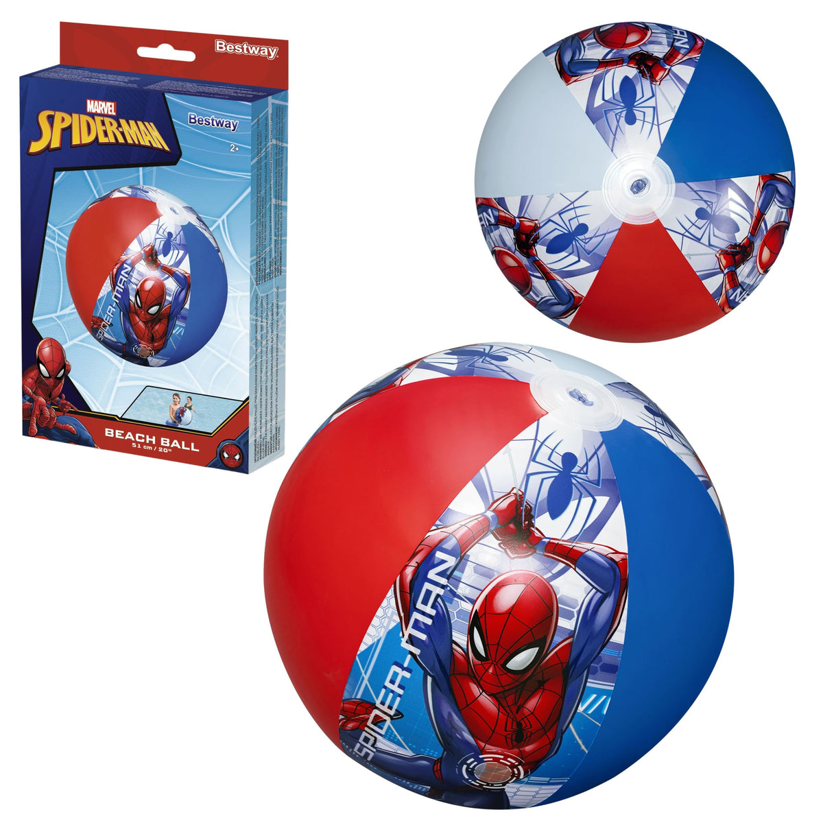 Pallone da spiaggia gonfiabile Marvel Spider-man 51 cm Bestway 98002
