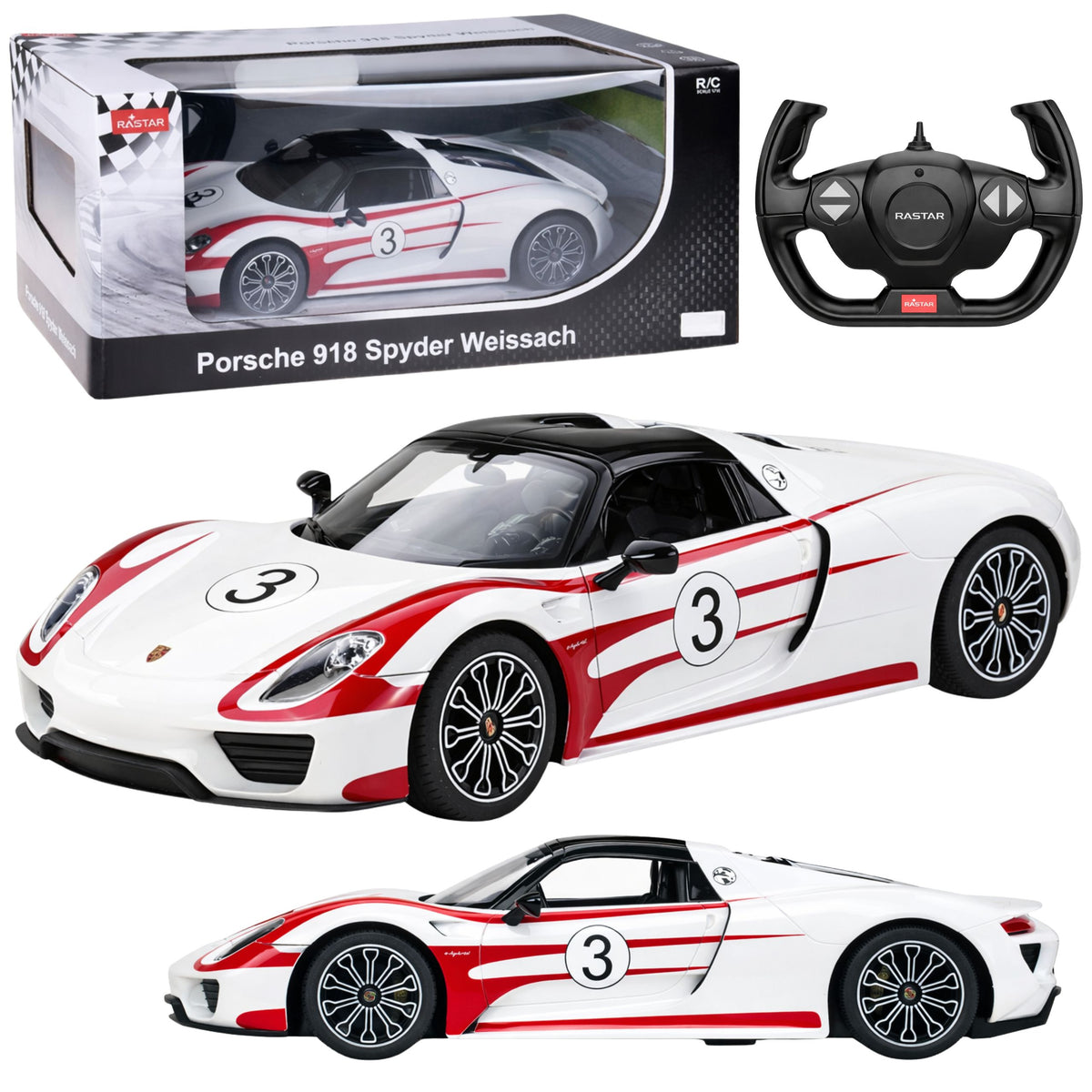 Porsche 918 Spyder Performance Telecomanda Rc Car White Rastar 1:14