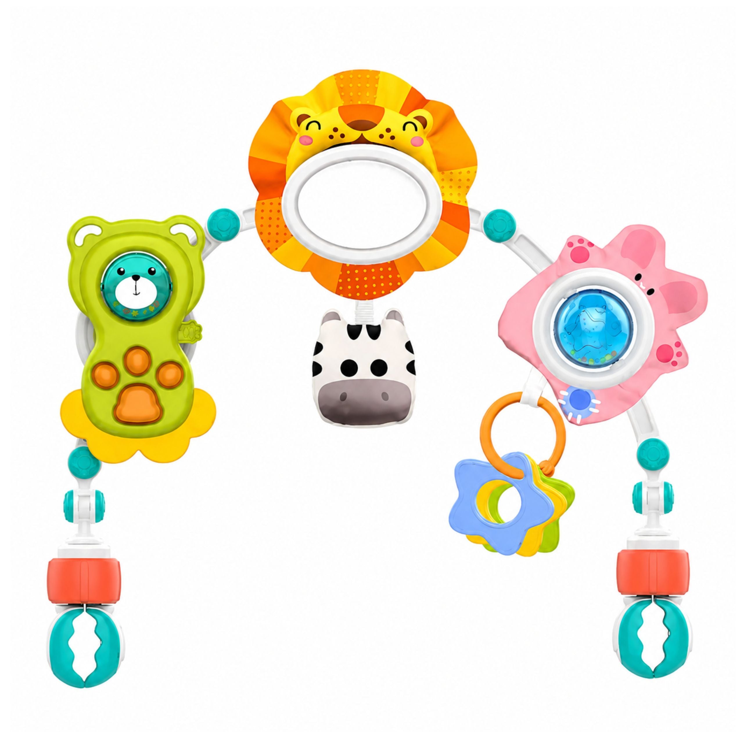 Sensory Arch With Lion For Crib Car Seat Stroller Mirror Rattle