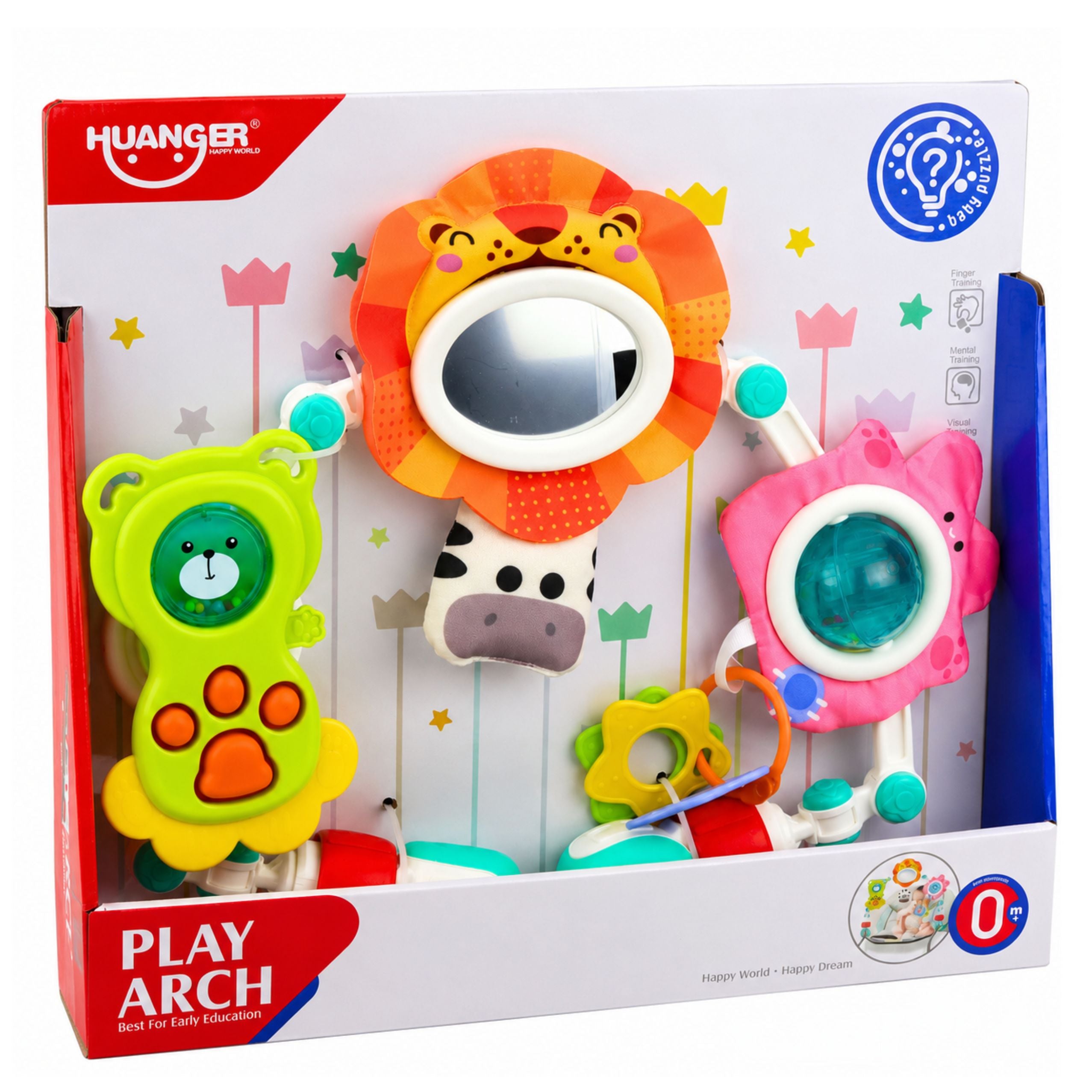 Sensory Arch With Lion For Crib Car Seat Stroller Mirror Rattle