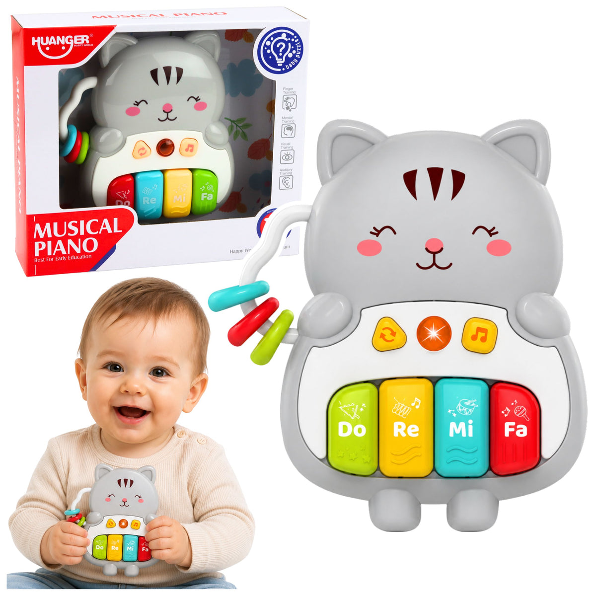 Musical Toy Kitten Piano Educational For Toddlers Melodies Sounds