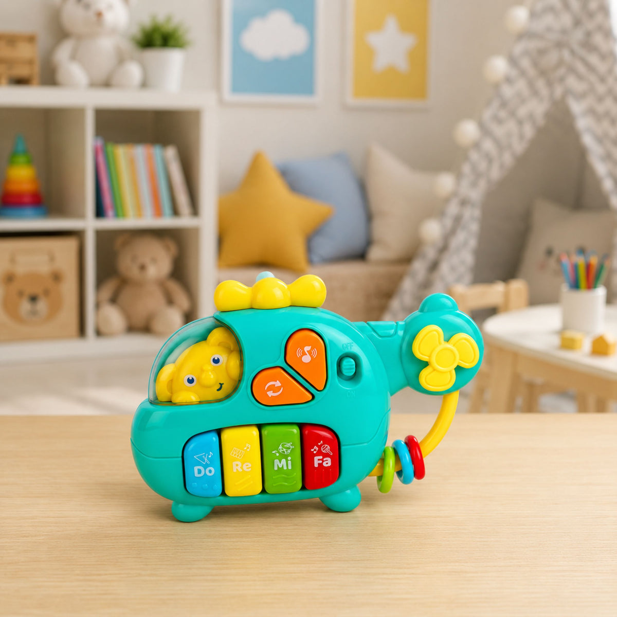 Piano musicale educativo per elicotteri per suoni di melodie per bambini