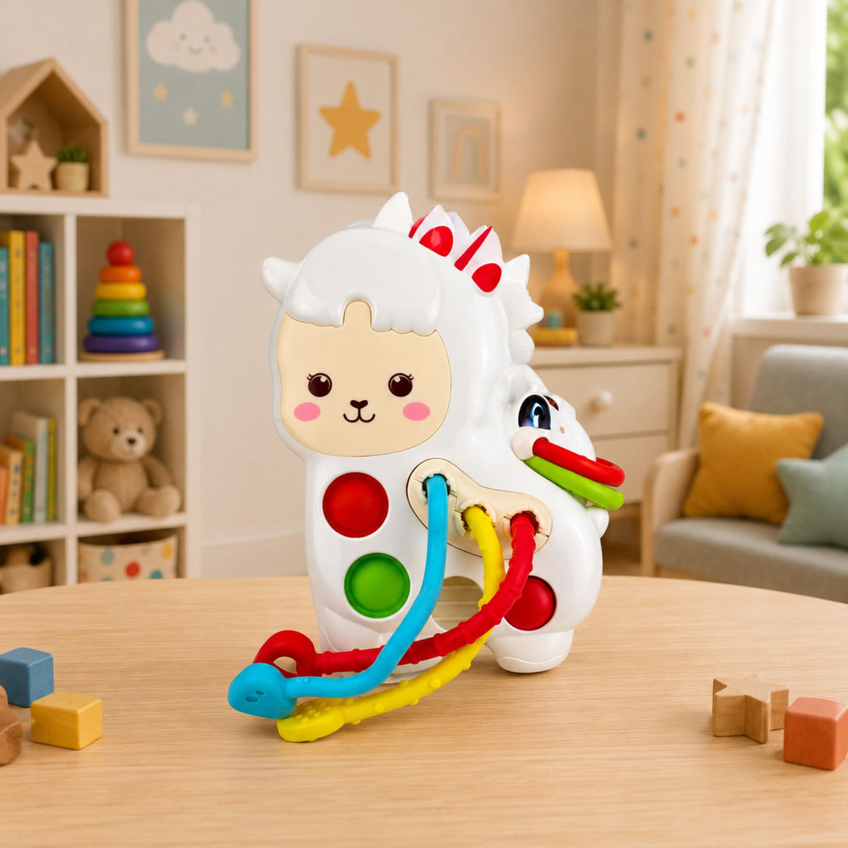 Sensory Toy For Toddlers Llama With Strings Pop-it Beads