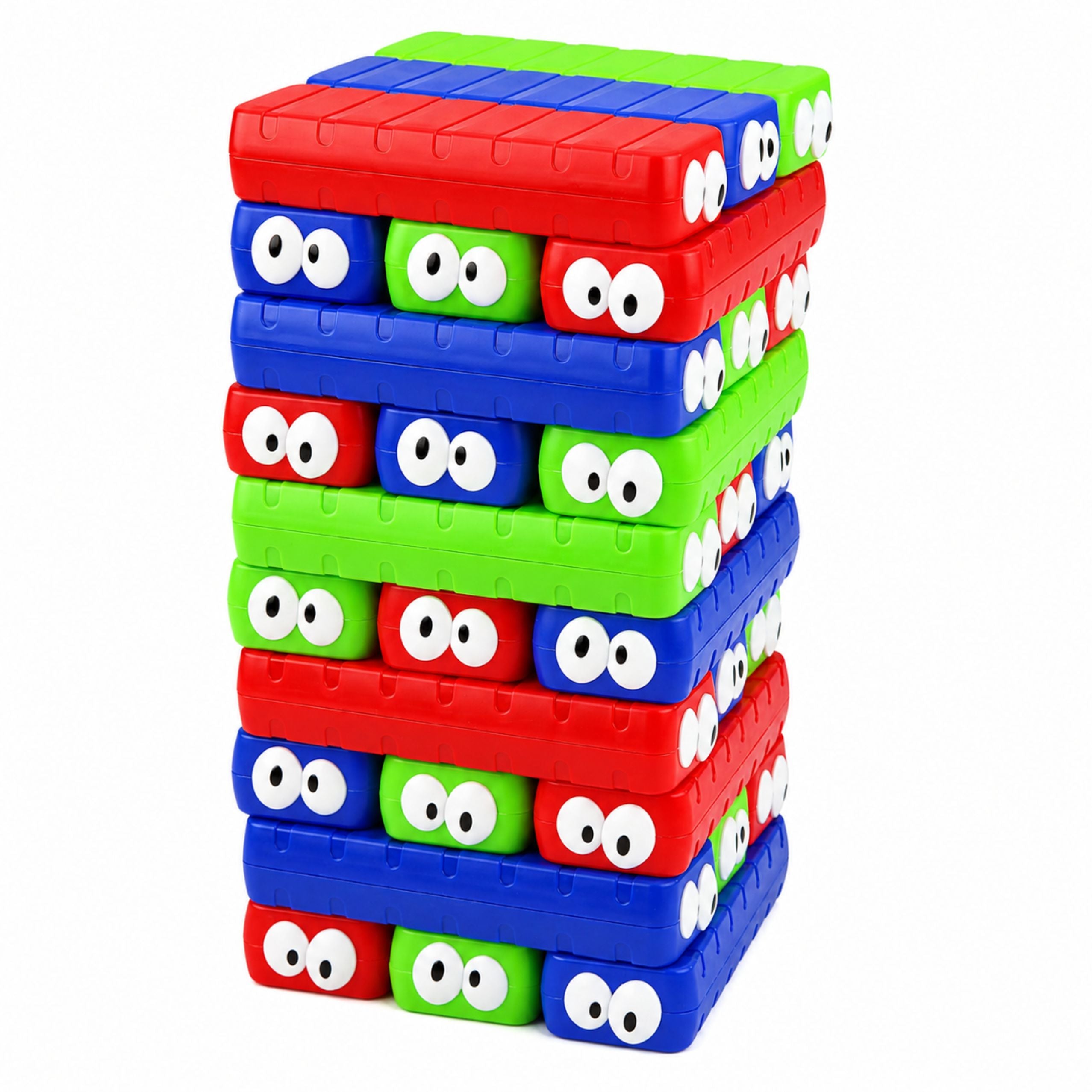 Skill Game Tower Of Blocks With Eyelets Dice Colorful 30 Pcs.