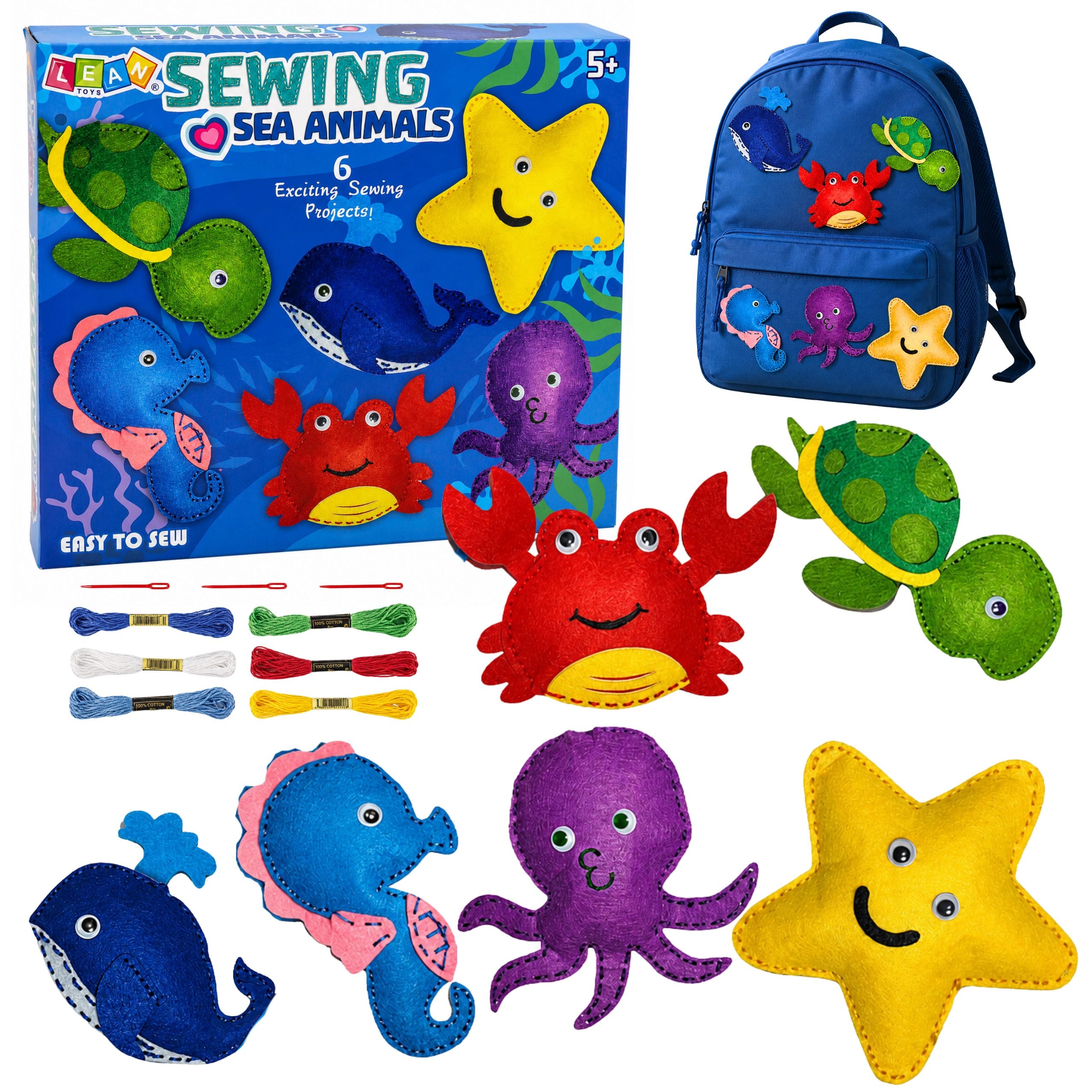 Creative Kit Stuffed Animals For Sewing Felt Diy Sea Animals 6 Pcs.