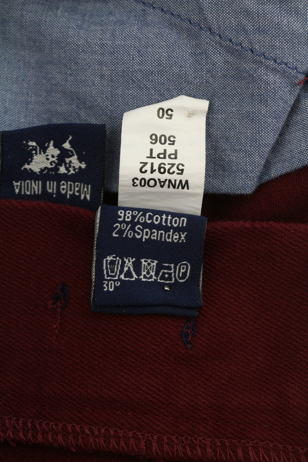 Мъжки панталон Harmont & Blaine 50 бургундски тесен чинос с цип