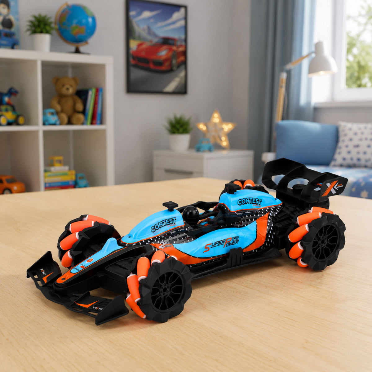 Voiture Rc Télécommandée Rotation 360° 4wd Lumières 1:14