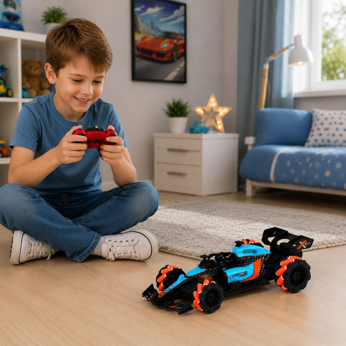 Voiture Rc Télécommandée Rotation 360° 4wd Lumières 1:14