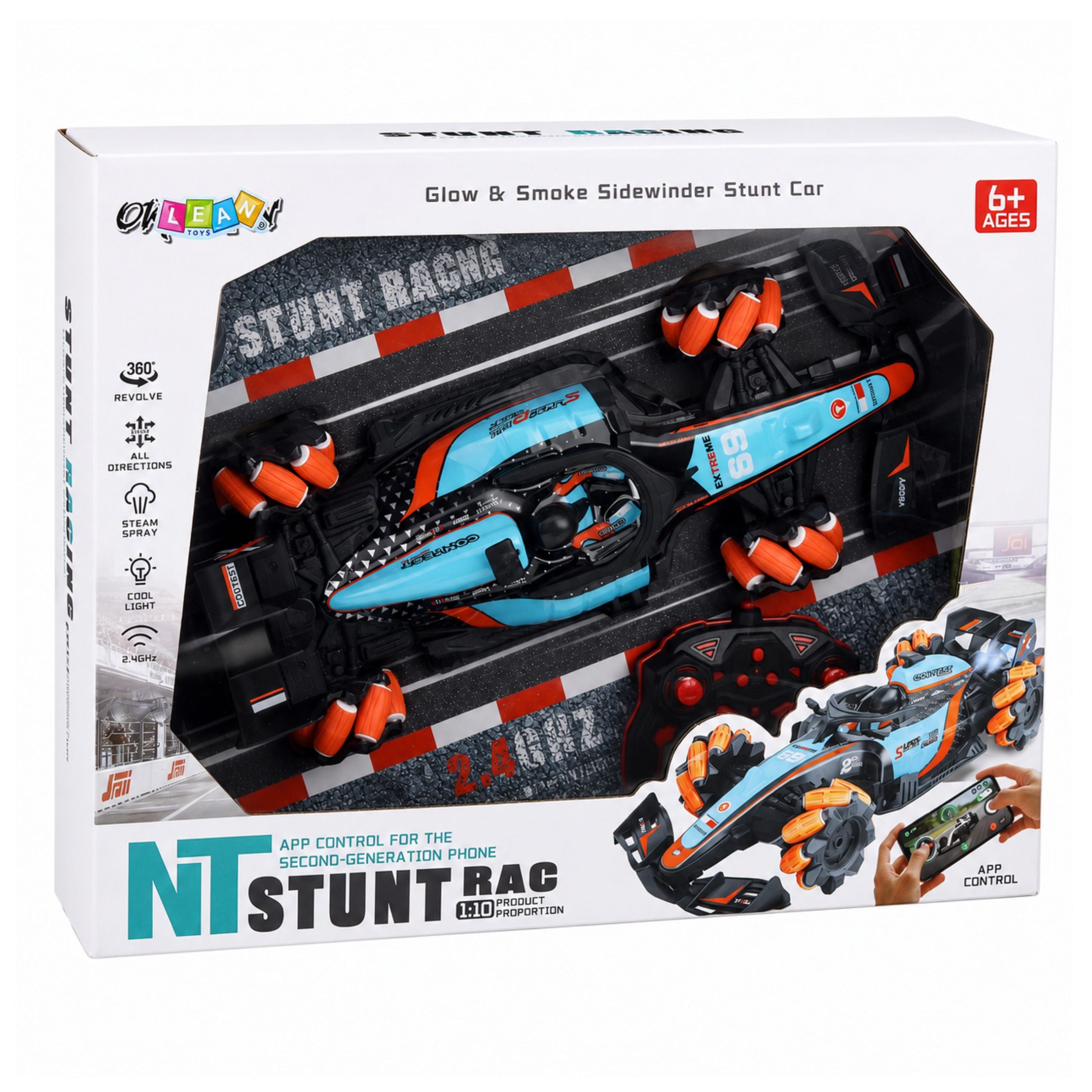 Remote Controlled Rc Car 360° Rotation 4wd Lights Smoke 1:10
