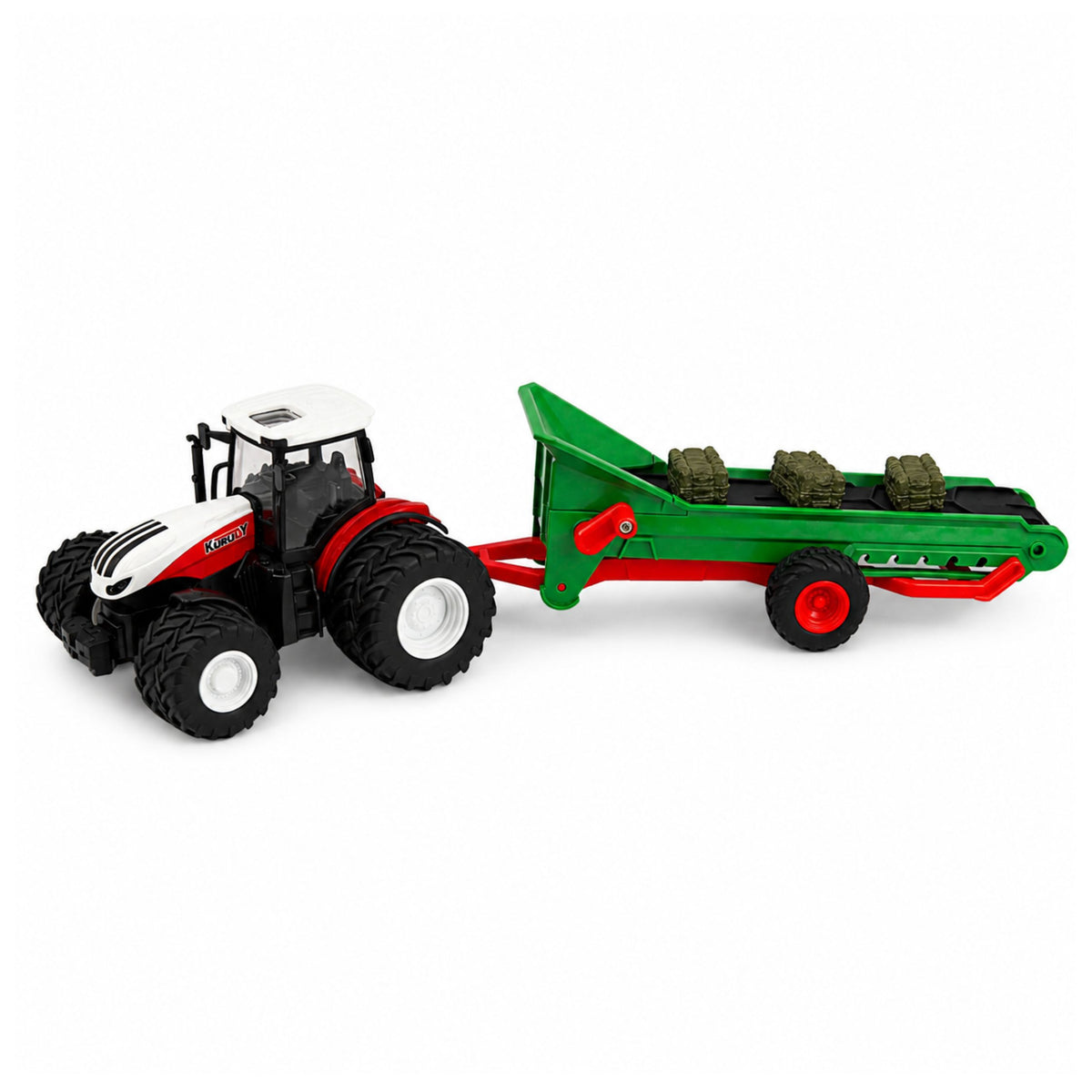 Remote Controlled Agricultural Tractor With Conveyor Belt Rc Bale Lights 1:24