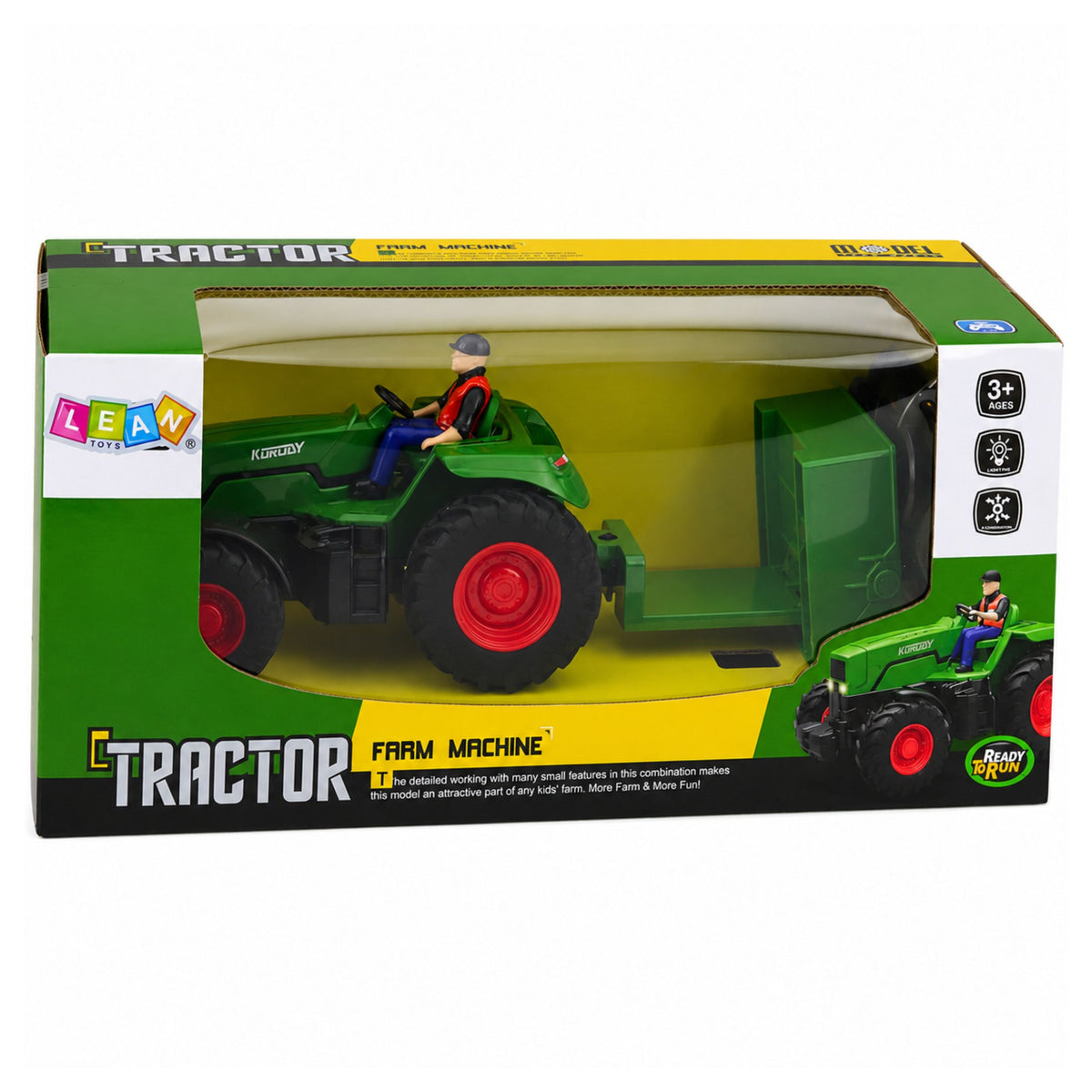 Remote Controlled Rc Agricultural Tractor With Box Trailer Farmer 1:24