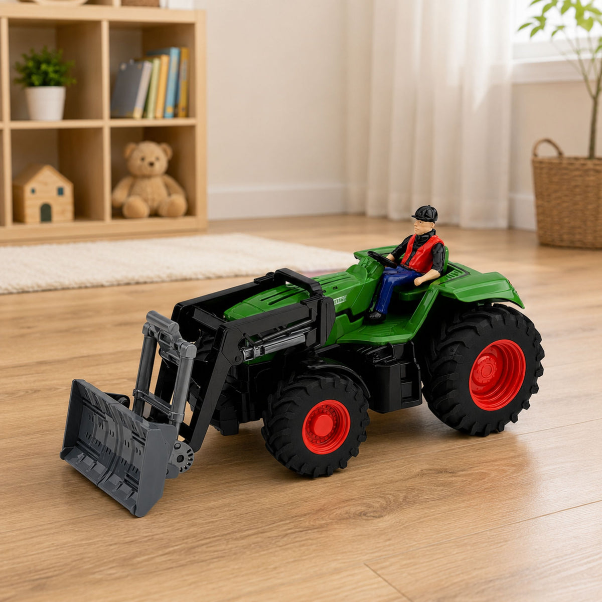 Remote Controlled Agricultural Tractor With Bulldozer And Farmer Rc 1:24