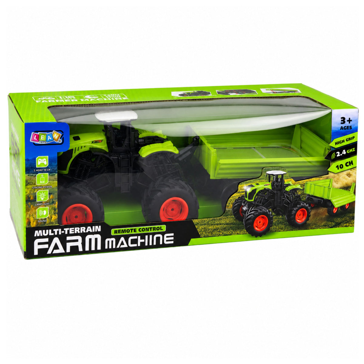 High Agricultural Tractor With Tipper Trailer Remote Controlled Rc 1:16