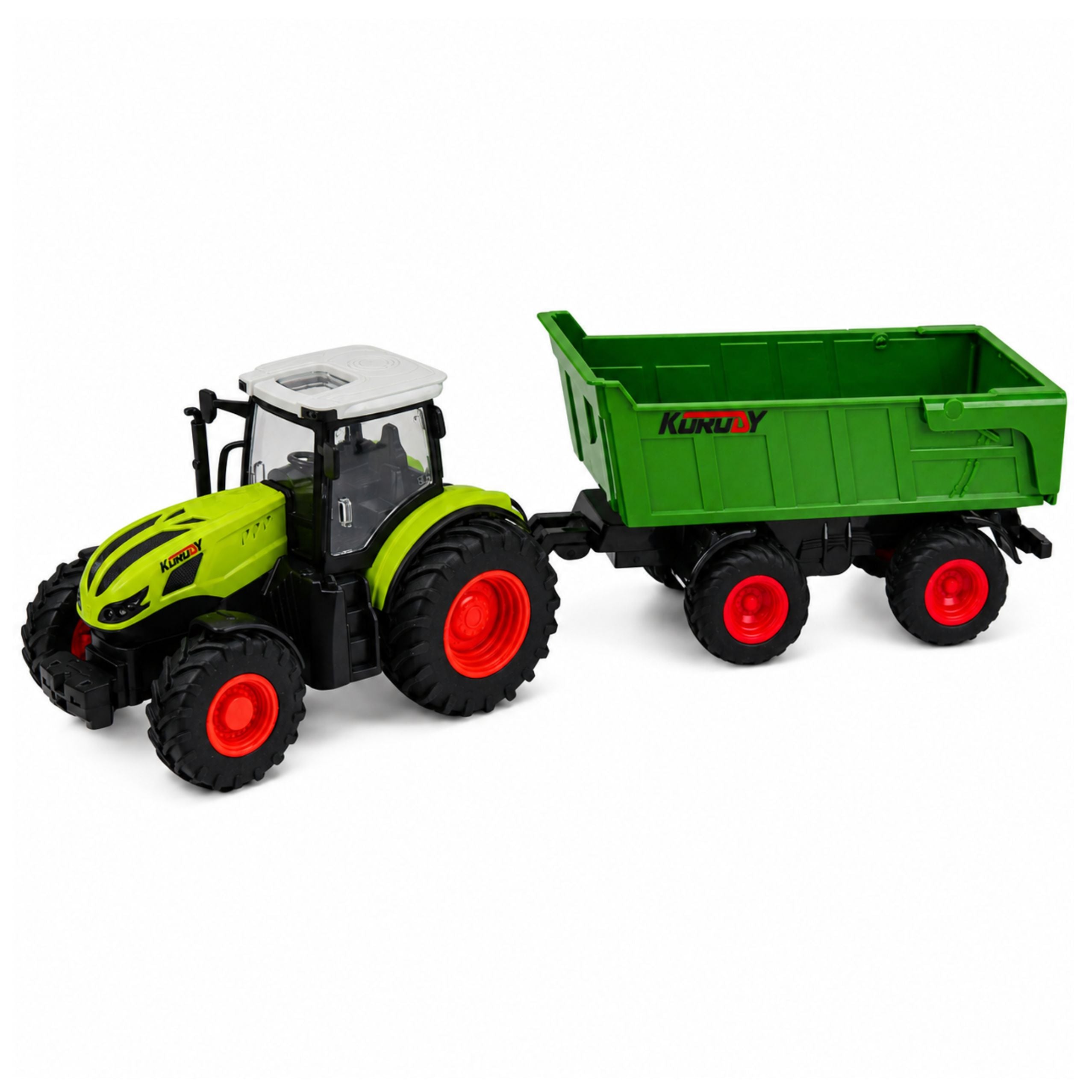 Remote Controlled Rc Agricultural Tractor With Tipper Trailer And Lights 1:24