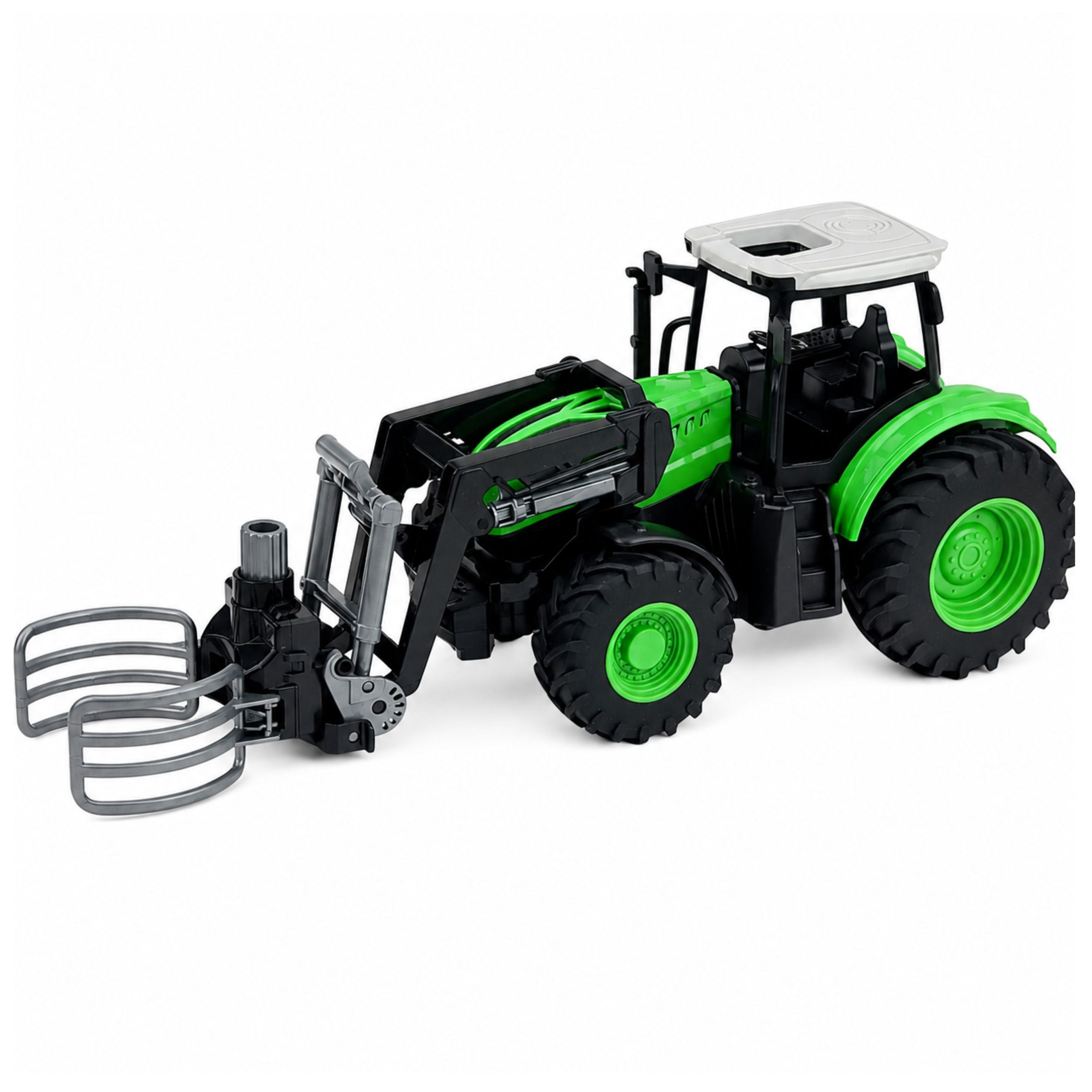 Rc Tractor With Bale Gripper Remote Controlled Lights Green 1:24
