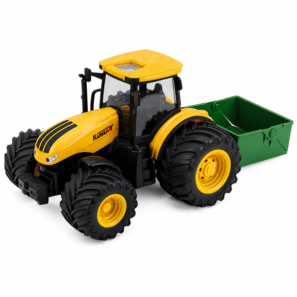 Agricultural Farm Tractor With Fertilizer Spreader Lights Sound Yellow 1:24