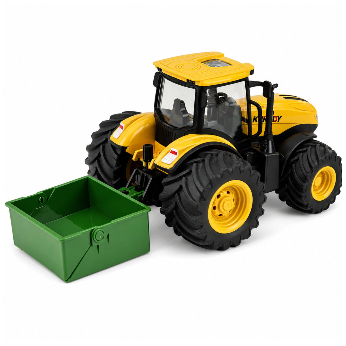 Agricultural Farm Tractor With Fertilizer Spreader Lights Sound Yellow 1:24