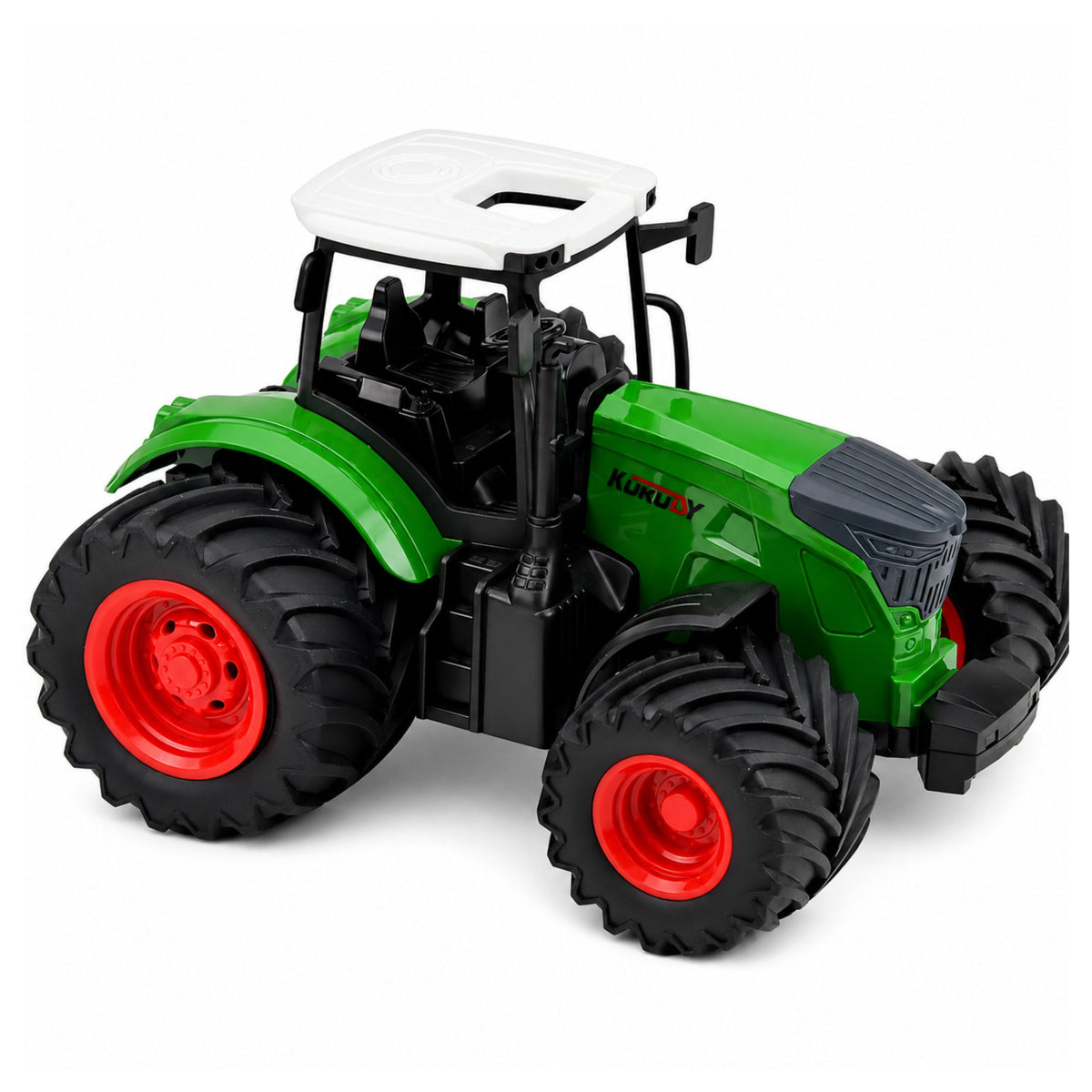 Tarracóir Feirme Talmhaíochta Le Rothaí Rubair Céachta Dúbailte Glas 1:24