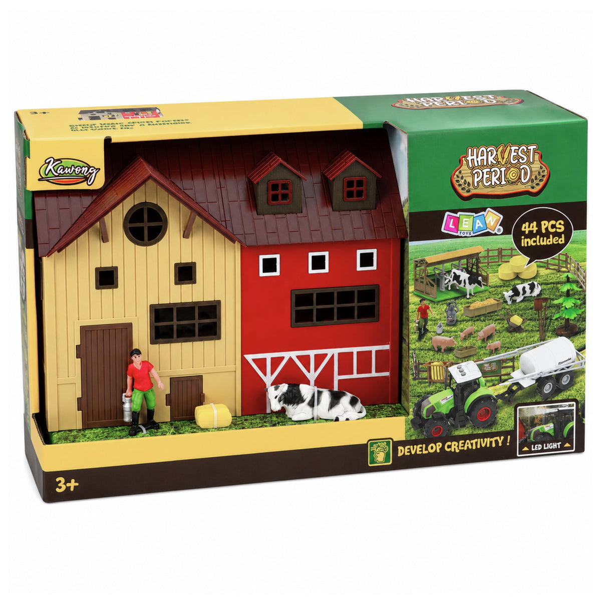 Farm Set With Tractor And Barn Animals Figures Accessories 44 Pcs.