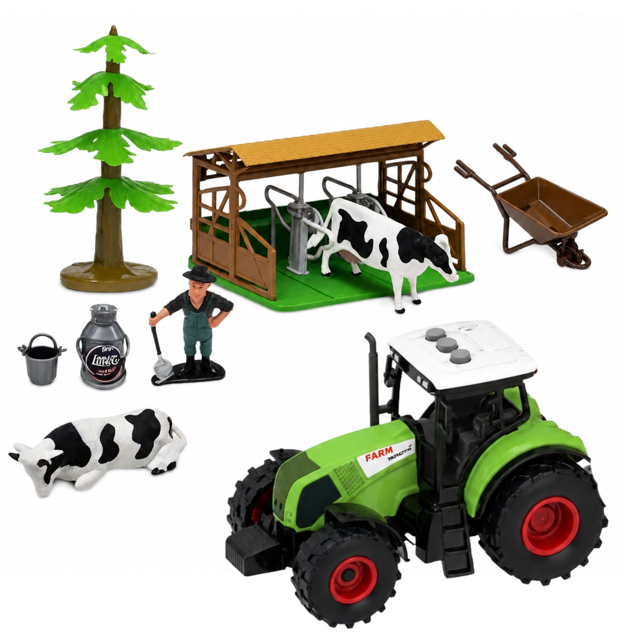 Farm Set With Tractor And Barn Animals Figures Accessories 37 Pcs.