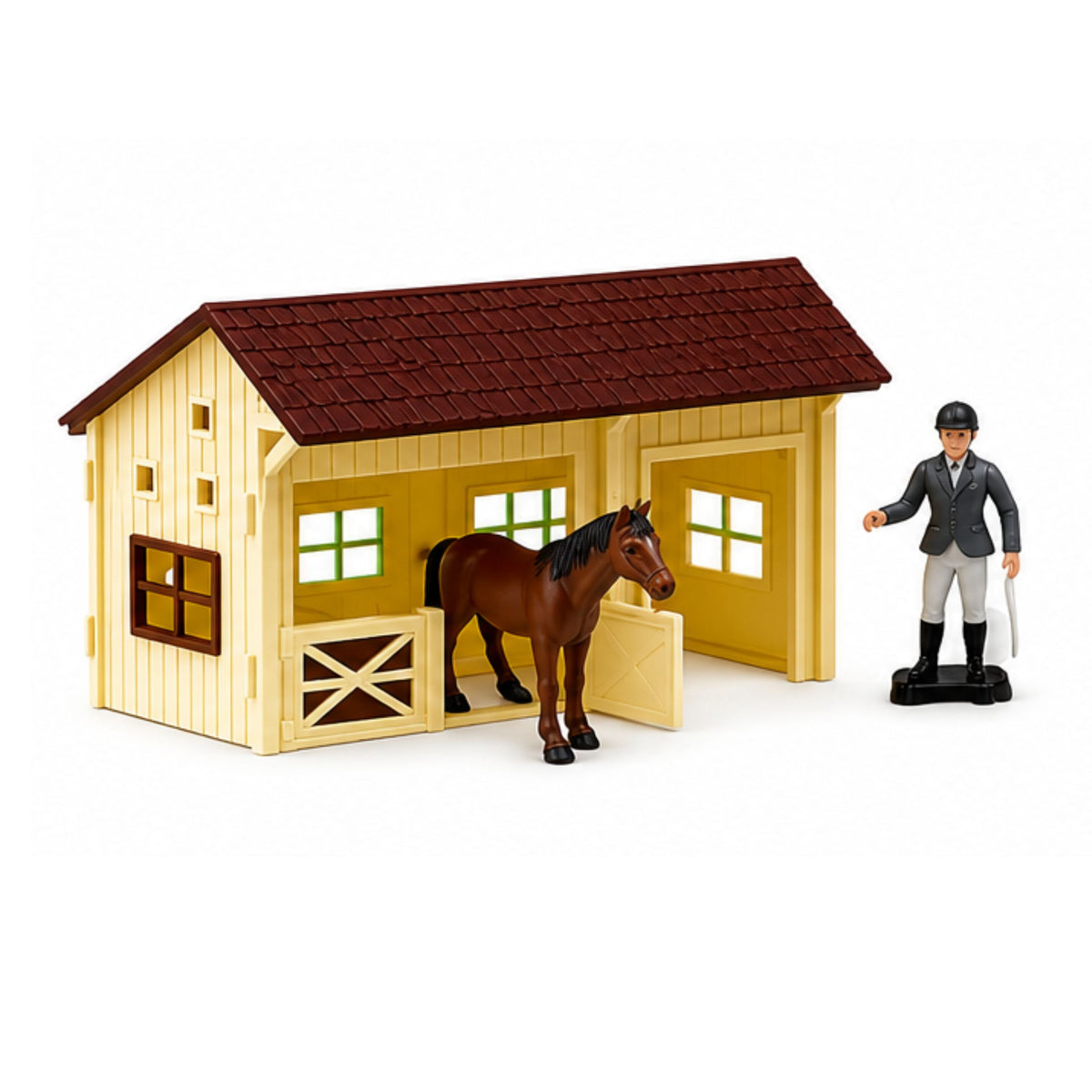 Szett Farm Horse Stud Akadálypálya Istálló lovak figurák 26 db.
