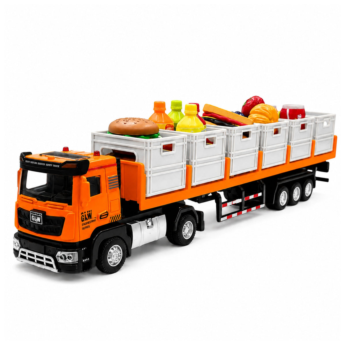 Camion arancione per il trasporto di alimenti 1:40