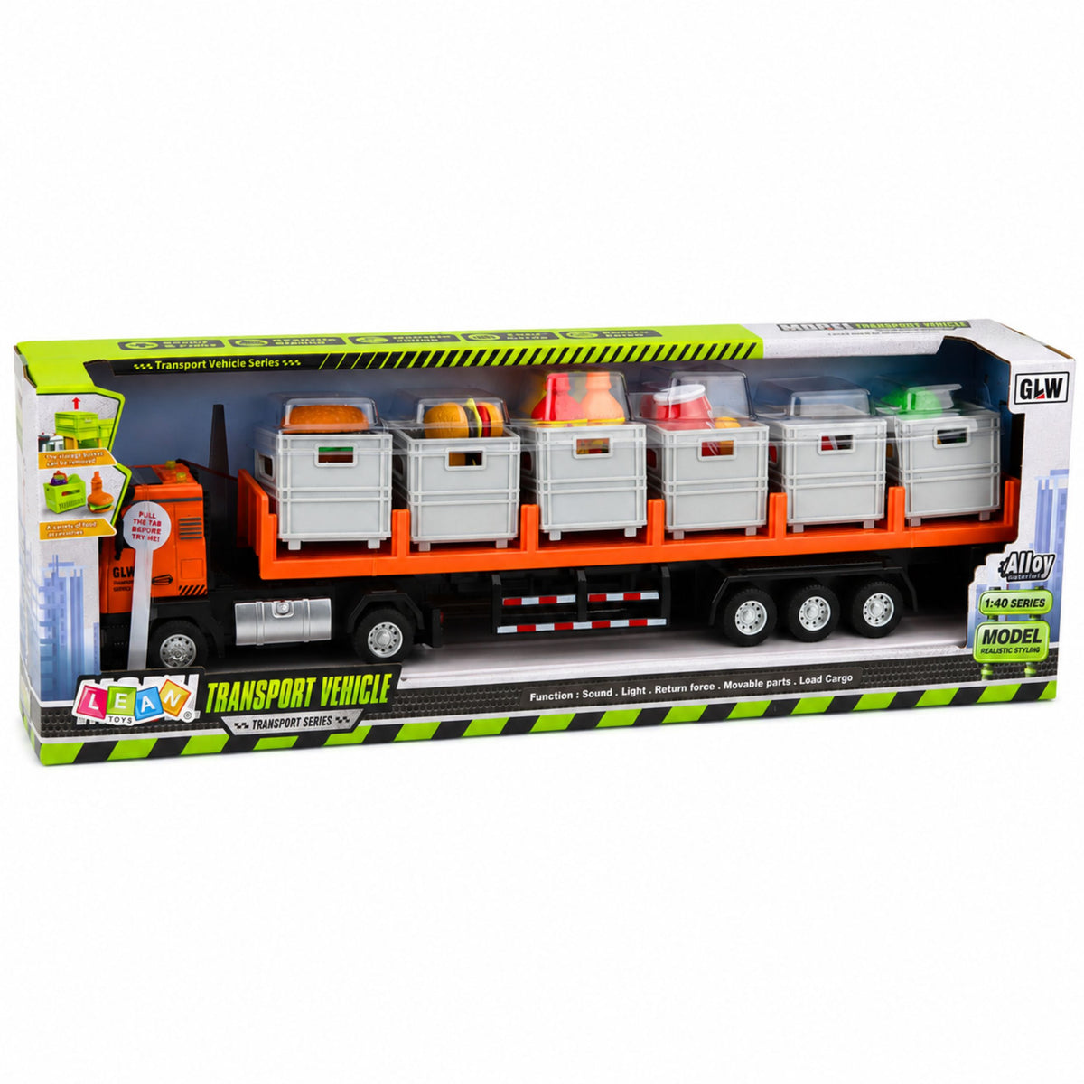 Camion arancione per il trasporto di alimenti 1:40