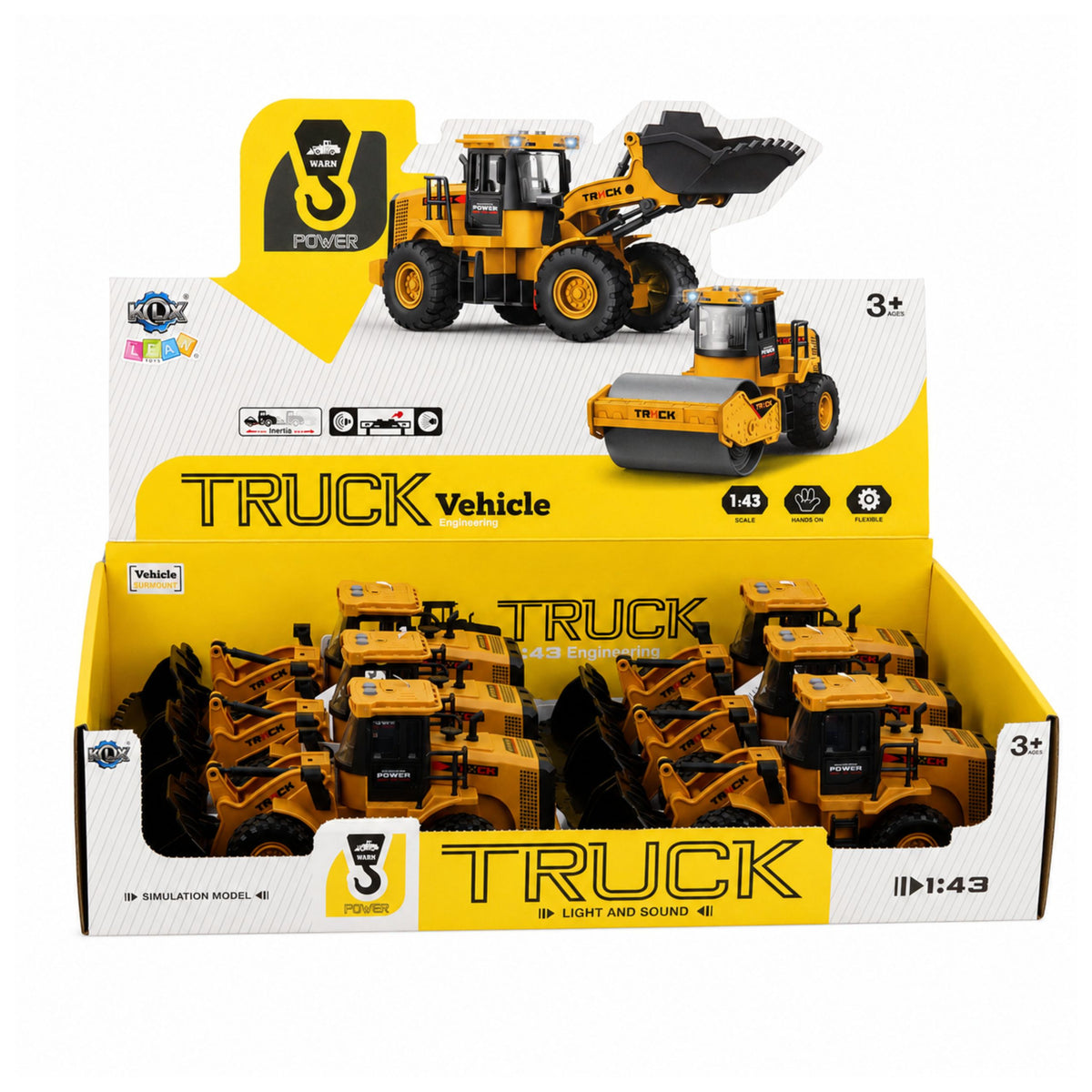 Construction Vehicle Excavator With Movable Bucket Lights Sounds Yellow 1:43