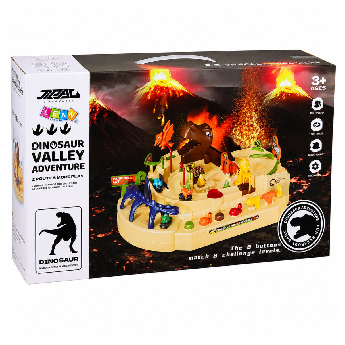 Pista Arcade Manual Interactiva Con Dinosaurios 8 Desafíos Vehículos