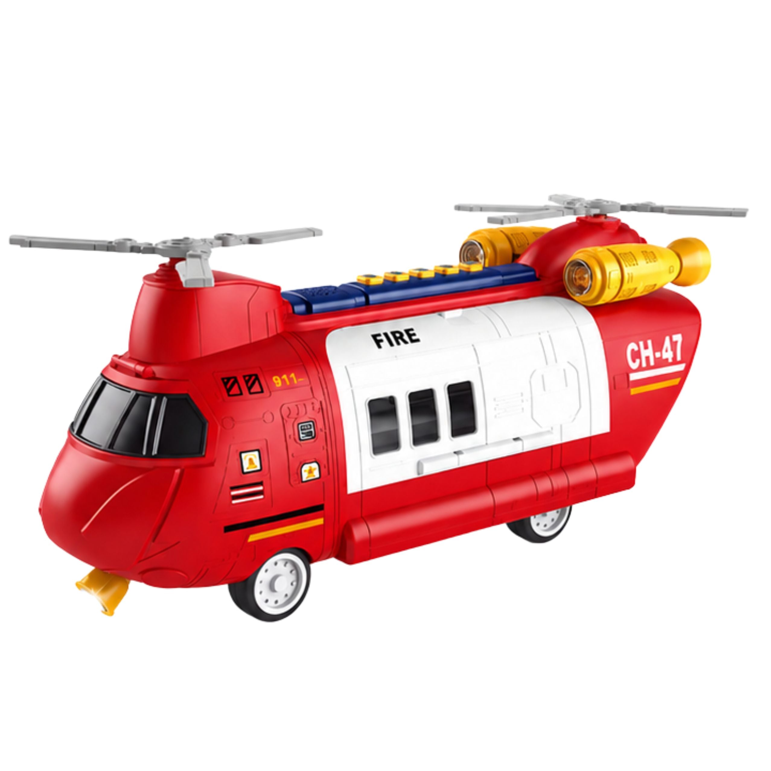 Large Foldable Firefighter Transport Plane With Vehicles Lights And Sounds