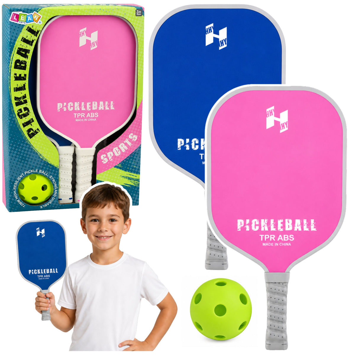 Pink And Blue Tennis Badminton Pickleball Racket Set