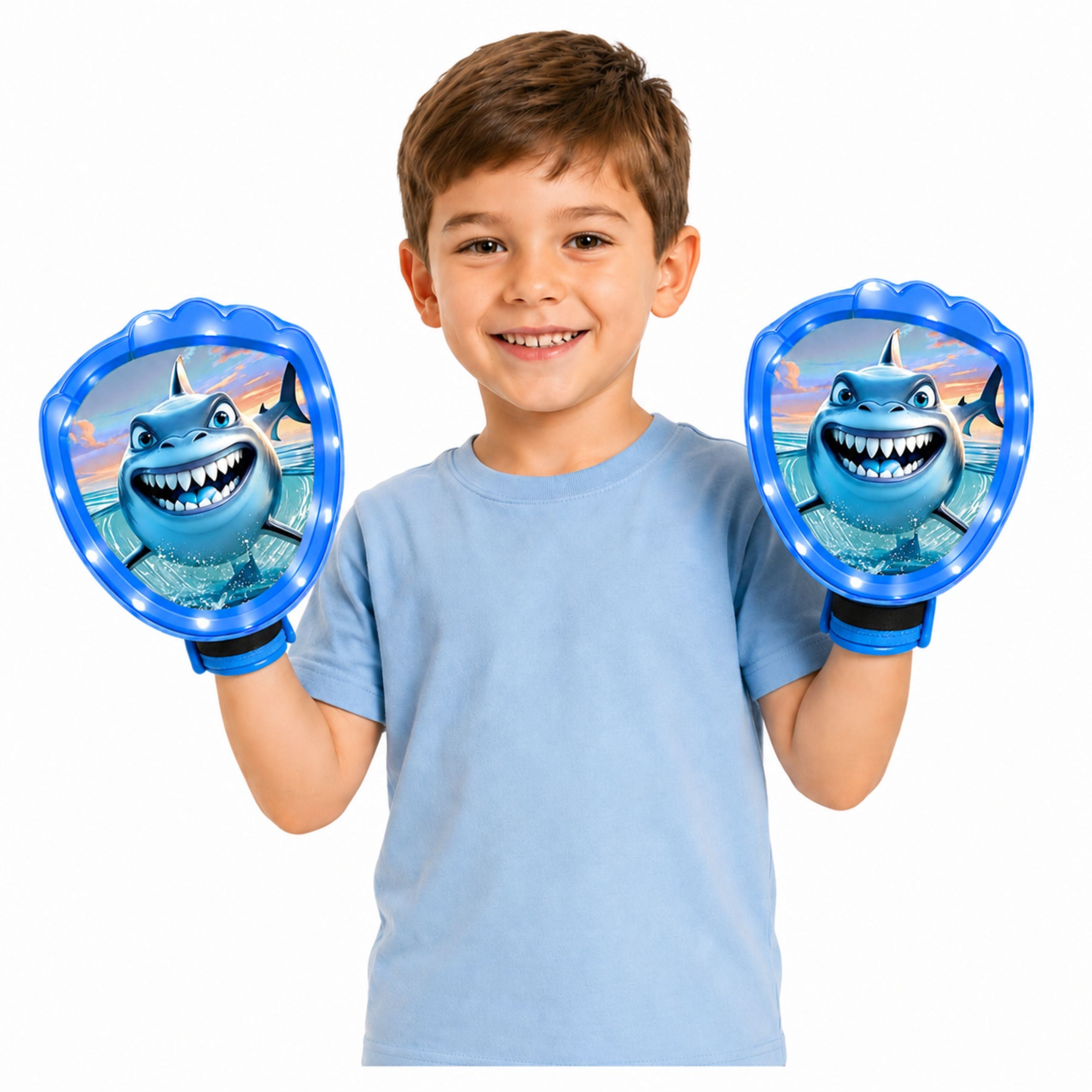 Arcade Game For Throwing Catching Paddle Glowing Balls Led Shark
