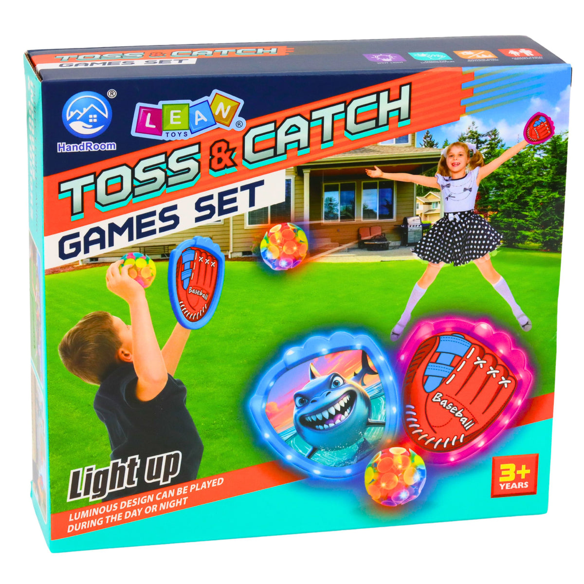 Arcade Game For Throwing Catching Paddle Glowing Balls Led Shark