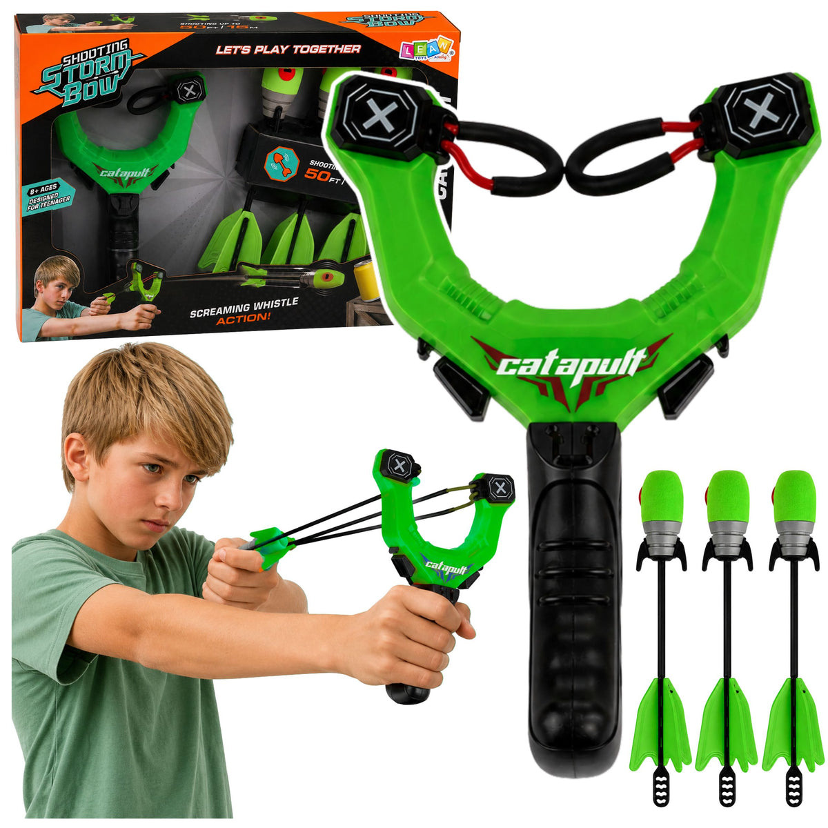 Sports Arcade Set Slingshot With Whistling Foam Arrows 15m