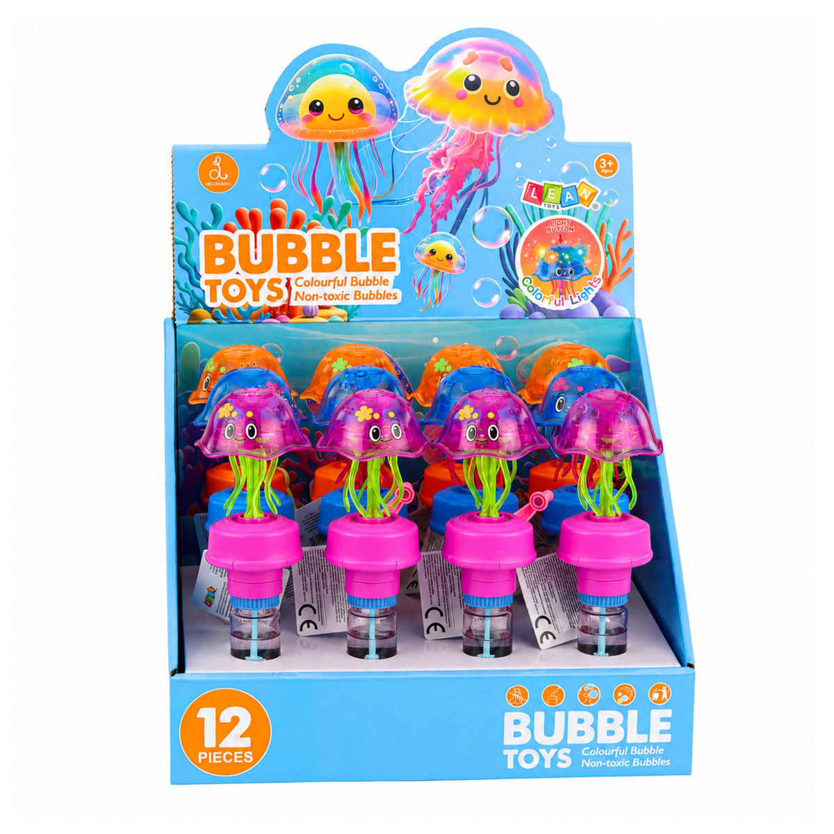 Jellyfish Soap Bubbles With Moving Tentacles Crank Led Light 40ml