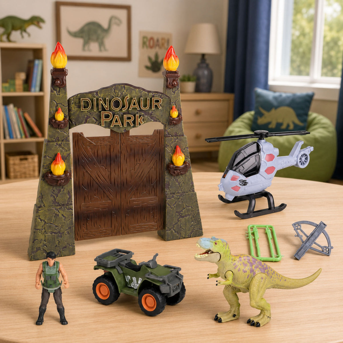 Eksplorator quadów do bazy badawczej Dinosaur Park Gate Helikopter