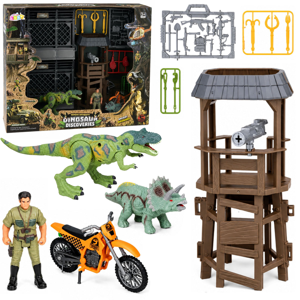 Dinosaur Research Base Set Dinosaurier Figurer Tornbur Tillbehör