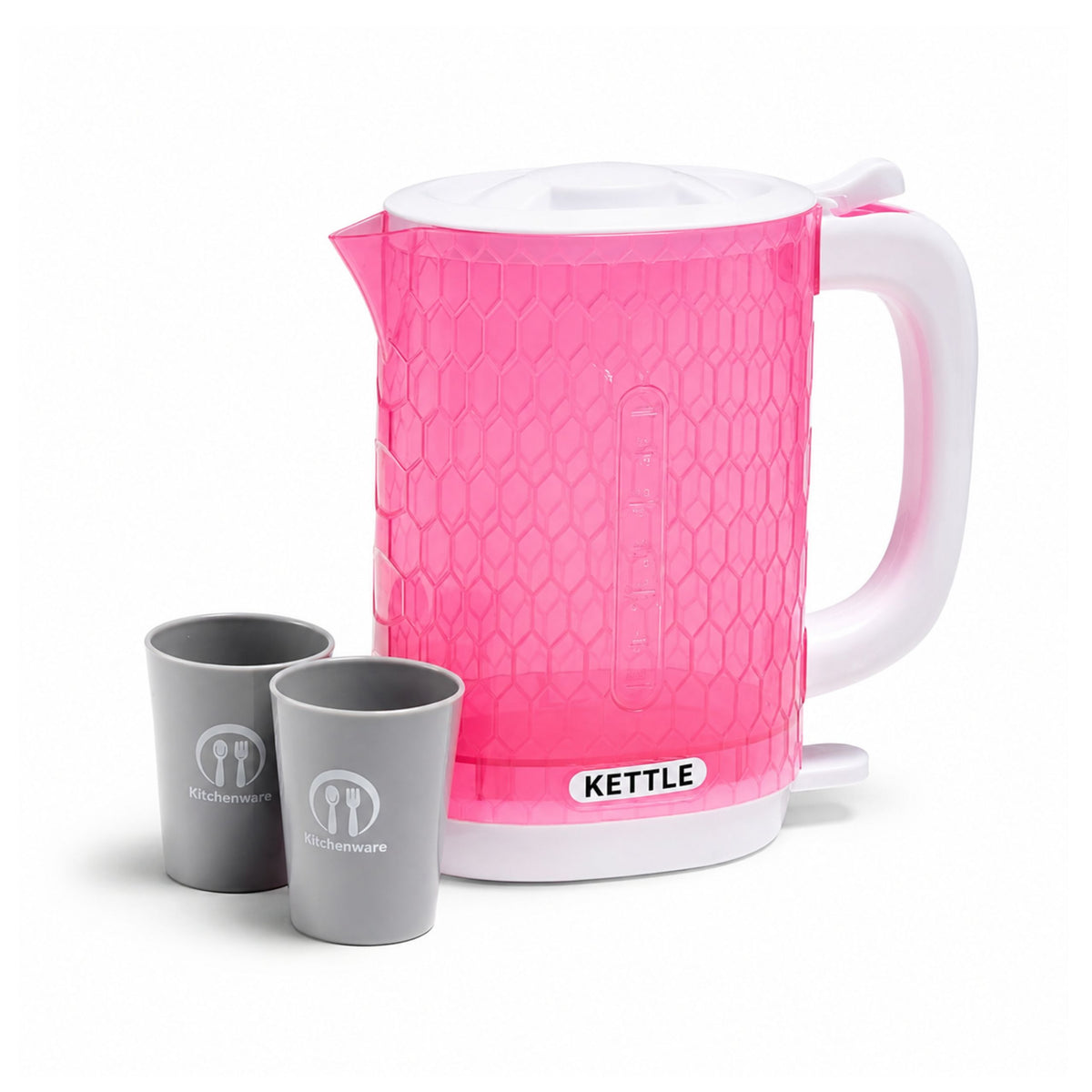 Bouilloire pour enfants avec tasses, sons de cuisine, lumières rose