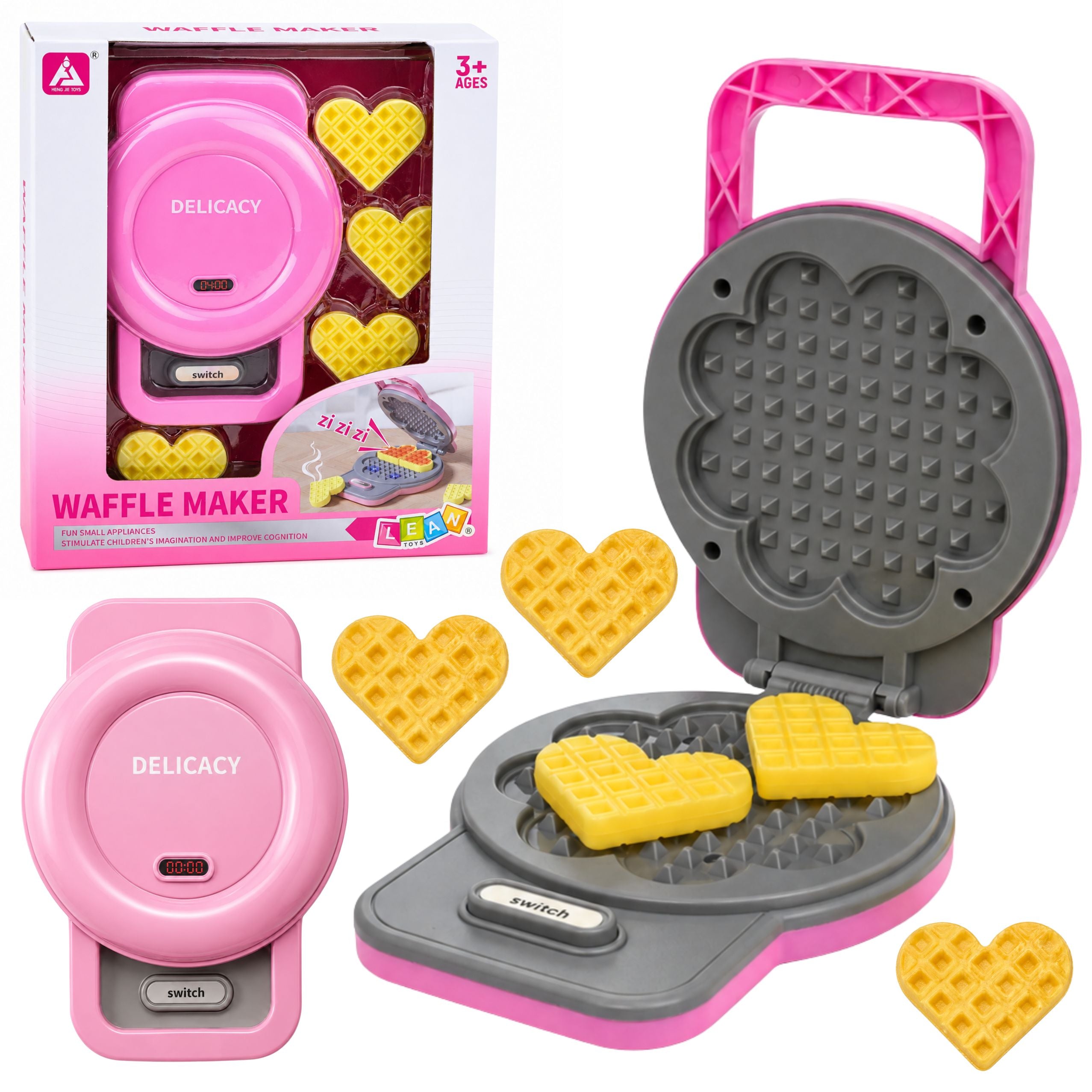 Waffle Maker For Kids - Waffles With Color Changing Lights And Sounds - Pink