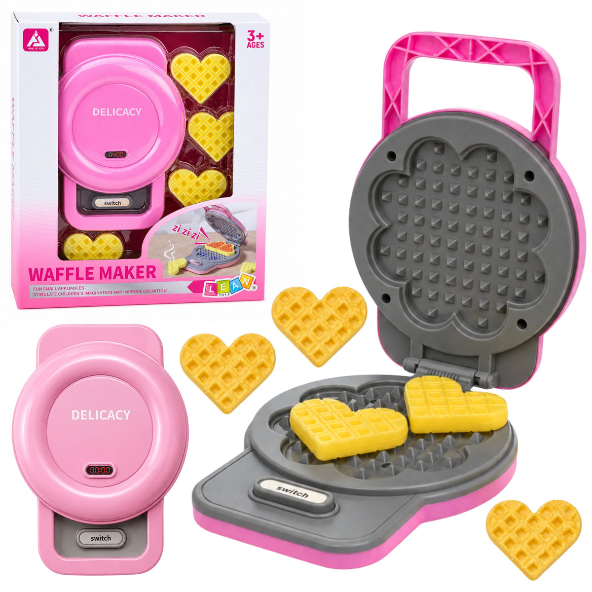 Waffle Maker For Kids - Waffles With Color Changing Lights And Sounds - Pink