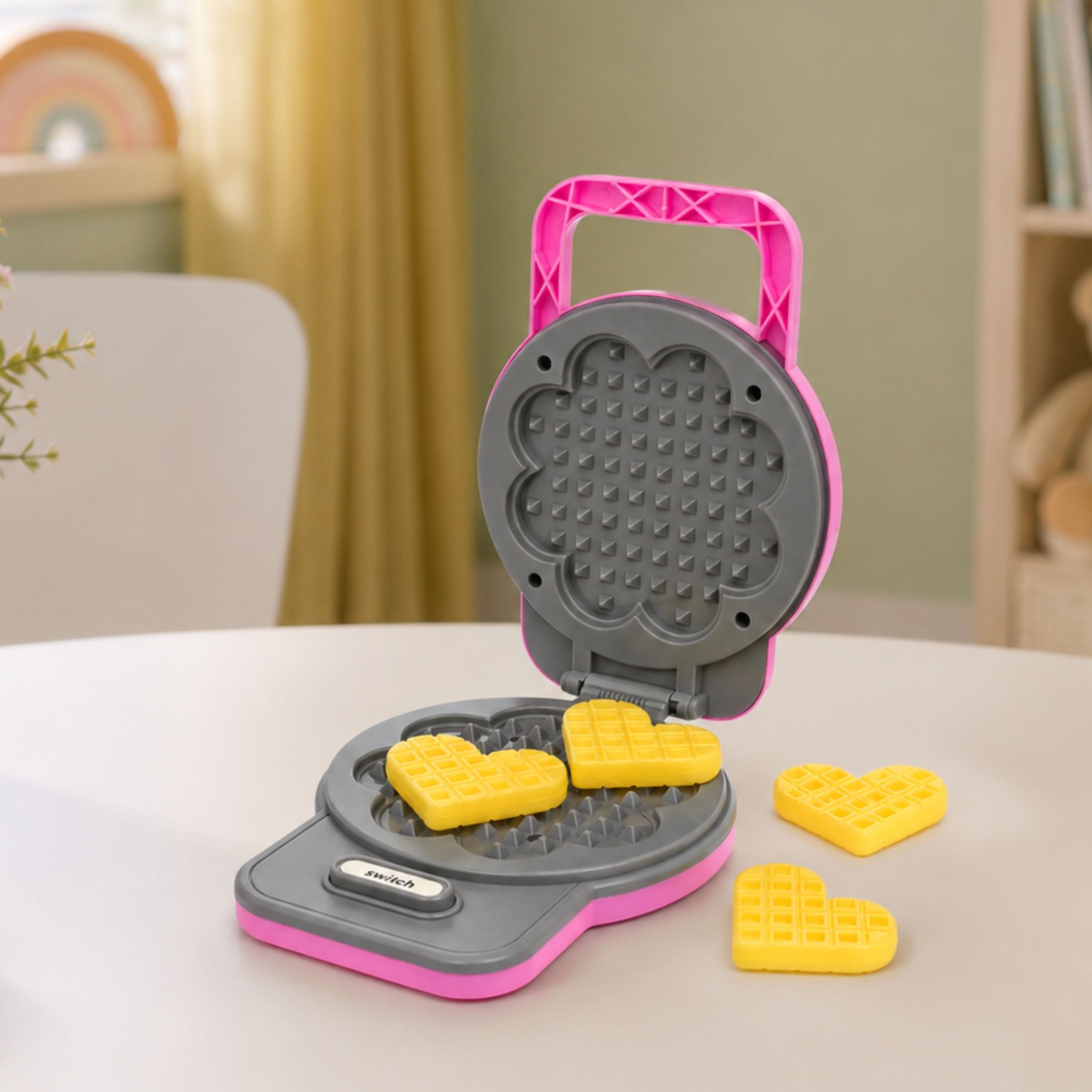 Waffle Maker For Kids - Waffles With Color Changing Lights And Sounds - Pink