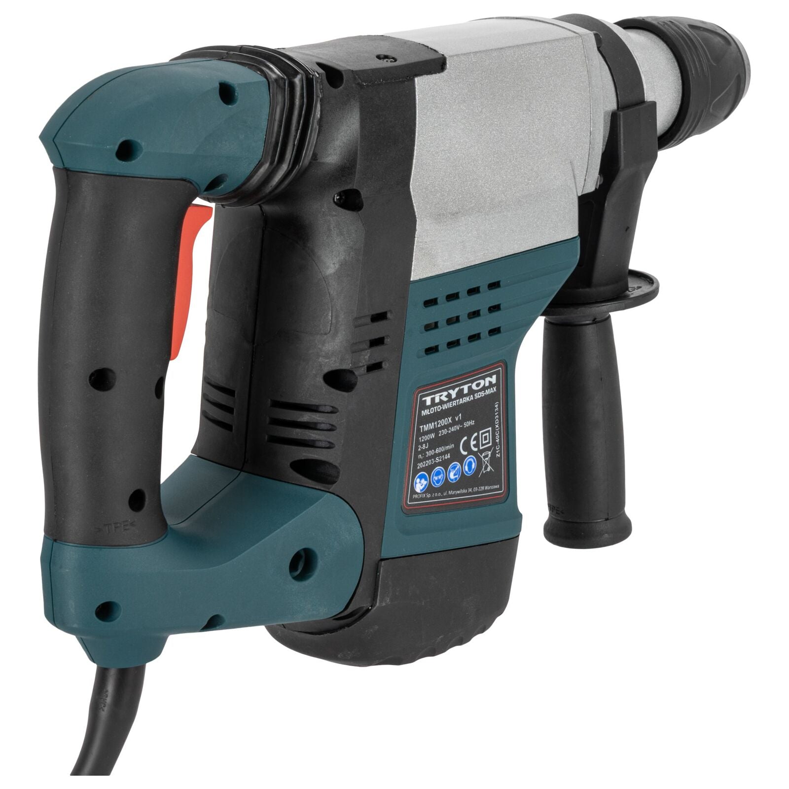 Martillo Perforador 1200w Sds-max 40 Mm Tryton Tmm1200x