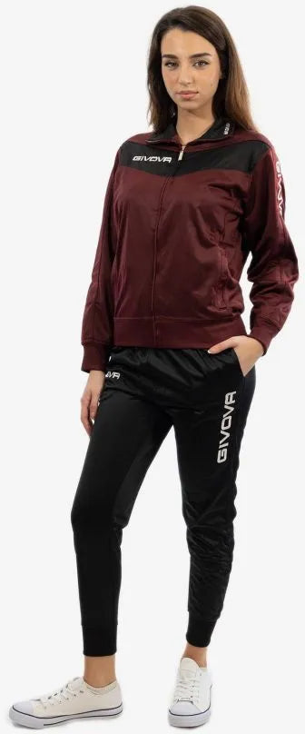 Zestaw sportowy givova visa triacetato bordowy/czarny 3 szt