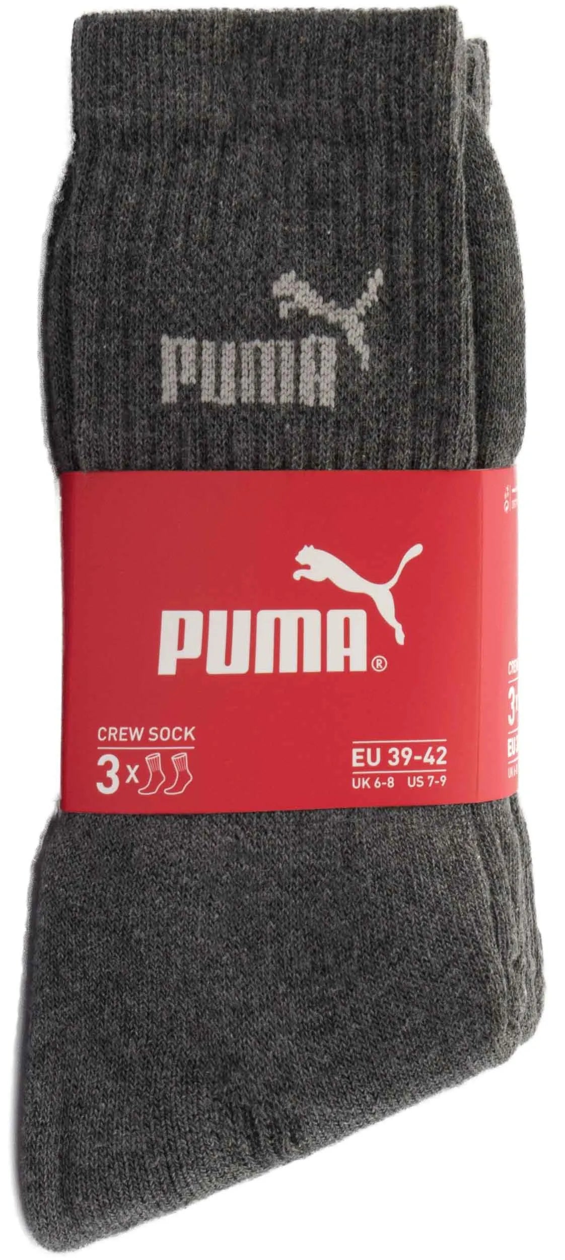 Meias Puma Crew Sock 3p cinza 35-38