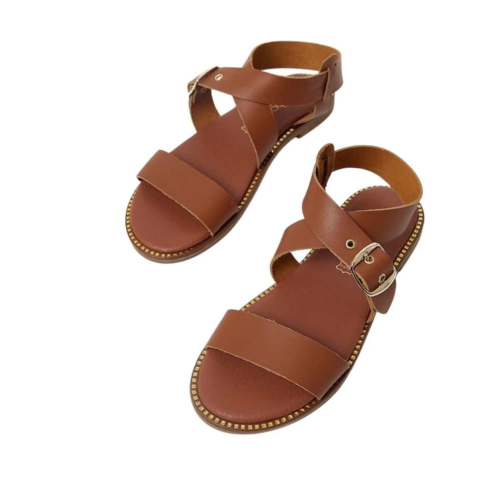 Sandalen Gemaakt Van Natuurlijk Leer Camel