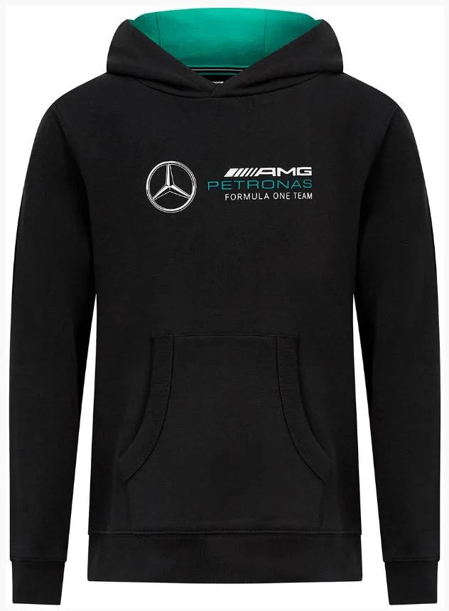 Felpa per bambini Mercedes Jr Mapf1 Fw Logo Hoody Felpa Nera